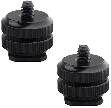 Jopto Blitzschuh-Halterung für Kamera-Blitzschuh auf 1/4-Zoll-20 Stativschraube, Adapter, Blitzschuh-Halterung, Doppel-Blitzschuh-Halter