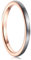 Vakki 2mm Rosegold Wolframcarbid Ring mit Gebürstetes Silber Freundschaftsring Versprechen Ring Schmal Größe 49.3(15.7)