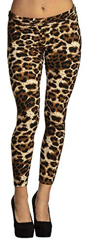 Boland 02332 - Stretch Leggings Leopard, Größe M, Leo-Muster, für Damen, dehnbare Hose mit Gummibund, Tier, Alltag, Kostüm, Karneval, Mottoparty