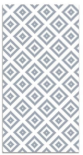 Panorama Tapis Vinyle du Sol Salon - Différentes Tailles - (Carrés Bleus 200x250 cm)