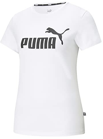 PUMA Damen Ess Logo Tee White T-shirt, Puma White, L EU