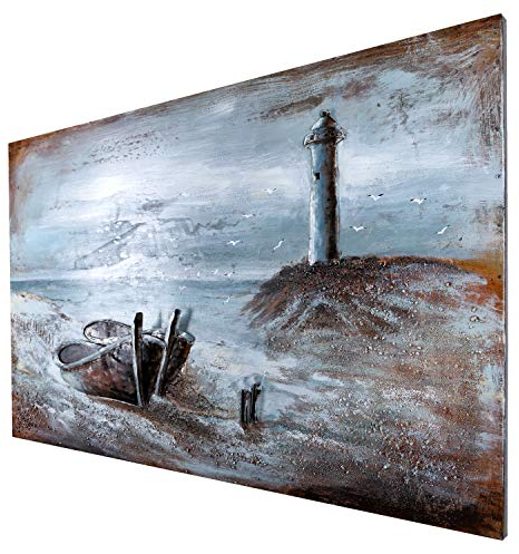 Metallbild Ebbe 3D Effekt Wandbild Unikat handgefertigt Bild Relief B=120cmH=80 cmT=8cm