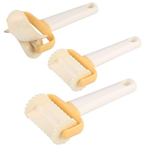 Pastry Roller Cutter, Biscuit Cutter Mold Cookies Cutter Mold Rolling Crimped Circle Lattice Square Cutters Decorations Craft DIY Baking Tool for Restaurant, Bakery, Party(L)