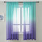 Lsimeru Voile Gardine Farbverlauf Türkis Violett Leinenoptik Vorhang Halbtransparent Bunt 2er Set Sheer Gardinen Dekoschal Fensterschal für Kinderzimmer Wohnzimmer Schlafzimmer,132x183