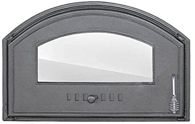 BBQrolling Pizzaofentür Premium 700x460 Backofentür aus Gusseisen mit Glass Offentür Brotofentür/Links/