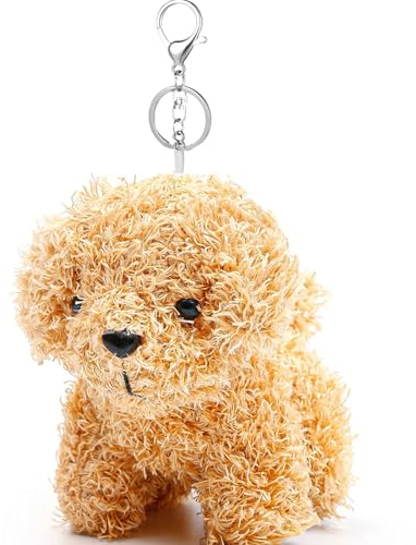 Anboor Petits Animaux en Peluche de 12,1 cm avec Porte-clés pour fête d'anniversaire, Cadeau de Cadeaux (Marron Clair)