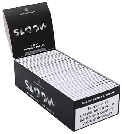 Boite de feuilles à rouler Sloow - 25 paquets de papiers à rouler