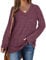 PLOKNRD Pullover für Damen Langarm Pullover V-Ausschnitt Loose Sweater(Lila，XL
