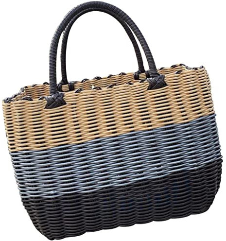 Alipis Einkaufstasche Picknickkorb aus Rattan Tragekorb Gewebter Aufbewahrungskorb Duschkorb Einkaufskorb Sammelkorb für Eier mit Spielzeug-Kleinigkeiten-Behälter DDR Spielzeug Korbtasche