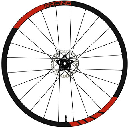 DualColorStampe Adesivi Cerchi Bici 26'' - 27,5'' - 28-29'' Pollici Ruota Bici MTB Bike Stickers Cerchi MTB racing B0031 (28-29'' Pollici, Rosso 31)