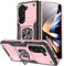 KANSi Cover per Samsung Galaxy Z Fold 5, Custodie Silicone TPU 360° Rotante Anello Magnetica Anello Ring Supporto Bumper - Rose Gold