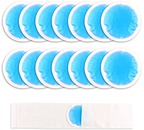 NEWGO Kühlpads Klein (14 Stück mit Vlies-Hülle) Augen Kühlkissen Kalt-Warm Kompresse, Mini Kleine Kühlpads für Kinder, Stillen, Weisheitszahn, Nase, Wiederverwendbar