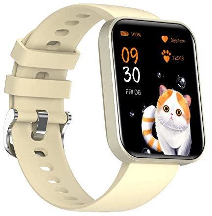 Smart Watch Fitness Tracker per donna Uomo Smartwatch da 1,69 pollici con musica Bluetooth Chiamata in arrivo IP68 Orologio sportivo impermeabile con contapassi Orologio fitness per Android iOS Blu