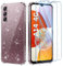 FLLAO Klar Glitzer Handyhülle Kompatibel mit Samsung Galaxy A14 5G /4G Hülle mit 2 Schutzfolie, Weiche TPU Silikon Transparent Stoßfest Schutzhülle Durchsichtige Kratzfest Case