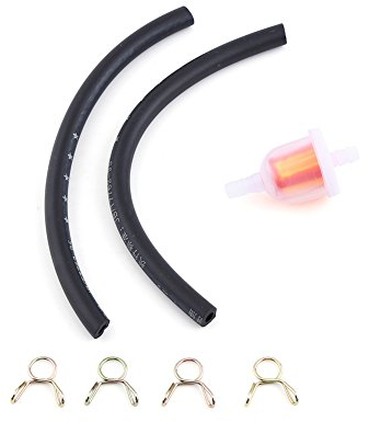 TKSE Filtre à Essence En Ligne, 1x Filtre à Huile, Kit Universel De Filtre à Essence Pour Moto Avec Clips De Tuyauterie
