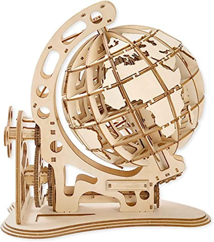 3D Puzzles,Football Field Model,3D wooden Jigsaw Puzzle DIY Model Building Kits,Truck Puzzle for Adults Model Building Kit-Gift for Birthday/Father's Day (Color : Globe Puzzle) (Color : Globe Puzzle