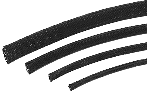 Gewebeschlauch Schwarz in 9 Größen zum auswählen von Ø4mm bis Ø25mm Geflechtschlauch Meterware (Ø25mm)