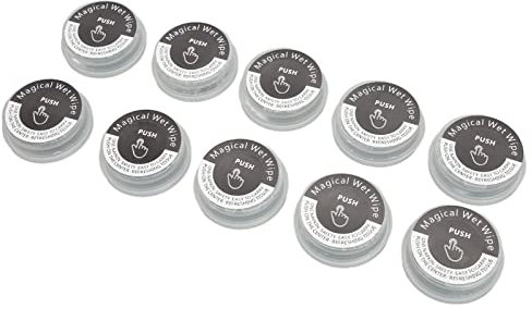 Lot de 10 Lingettes Compressées, Papier Essuie-tout, Lingettes pour le Visage et le Corps pour Après L'entraînement et le Camping, Lingettes pour Adultes, Grandes Lingettes