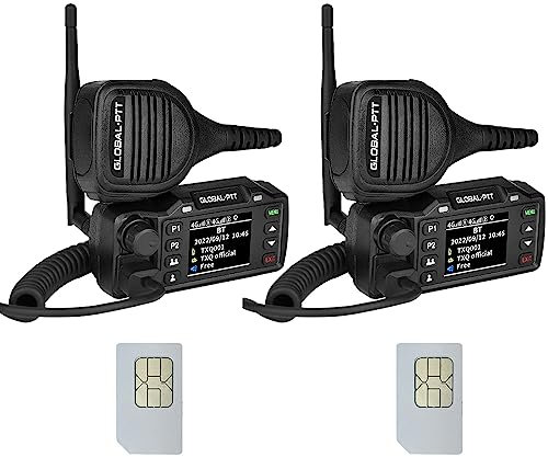 Wurui TXQ global-ptt poc 4G LTE vehicle two way radio 12-24V mini car mount walkie talkies gps for adults long range 1000 miles (2 PCS with sim card)