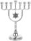 Kerzenhalter mit 7 Zweigen, Menora, Chanukka, Kerzenhalter, jüdisches Israel, Kerzenständer, Ornament, Tischdekoration, dekorative Menora, Festival, Kandelaber (Silber)