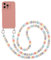 Pnakqil Coque avec Cordon pour iPhone 15 6.1 de Cœur Perles Corde Collier, Étui Silicone TPU Antichoc Bumper Housse avec Bijoux Cordage Crossbody Chaîne Lanyard Case, Rose