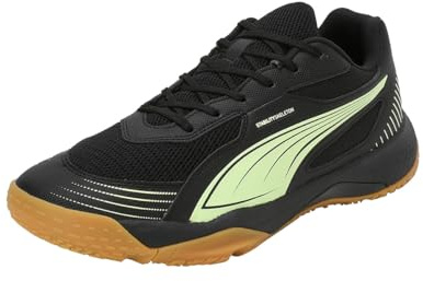 PUMA Unisex SOLARFLASH III Indoor Court Shoe, Black-Fizzy Apple, 4 UK