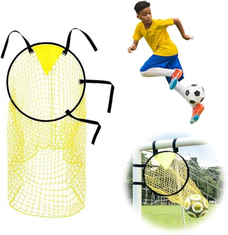 Fußballtor Zielnetz Fußballzielnetz Fussball Ziel Und Tasche Fußballtor Ecke Schießen Ziele Fußball Zieltraining Tor Zielnetz Fußballtorzubehör für Schießgenauigkeit Verbesserung 45x60cm Gelb