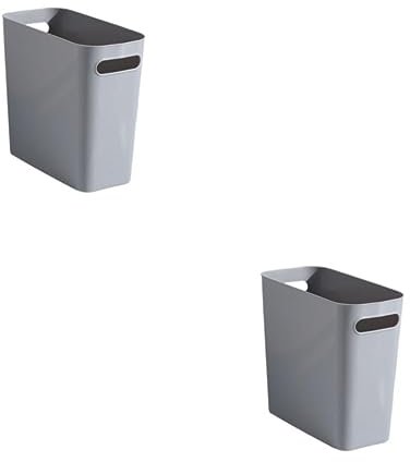 rongweiwang 2 Juegos de Bote de Basura de plástico Papelera Contenedor de Basura Color sólido Exterior Cocina de Capacidad Artículos Diversos Gris, Gris 2Conjunto