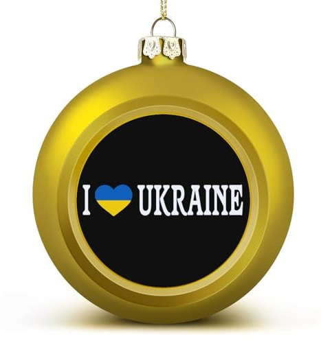 I Love Ukraine Weihnachtskugel Ornament Ukraine Weihnachtsbaum Anhänger Hängende saisonale Feiertagsdekoration für Zuhause Bauernhaus Weihnachtsdekoration