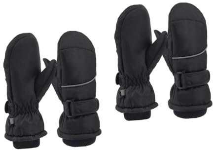 Amosfun 2 Paar Skihandschuhe Für Kinder Skihandschuhe Für Kleinkinder Kinderhandschuhe Warme wasserdichte Handschuhe Skifäustlinge Für Mädchen Warm Halten Wasserdichter Stoff Furnier Baby