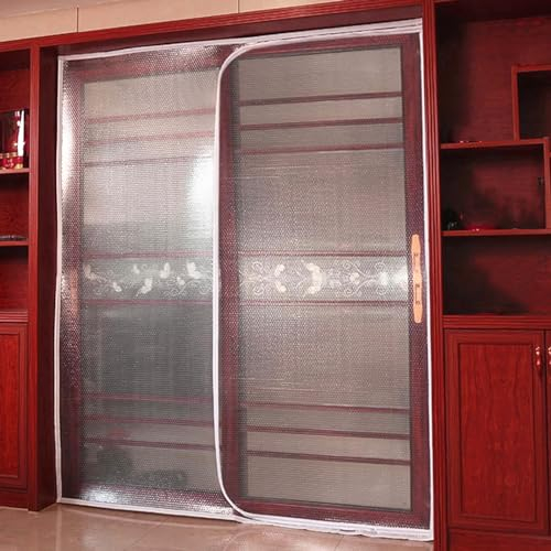 Winter Türen Isolierfolie Kit,Wärmeschutzvorhang Für Fenster,Selbstklebende Fensterisolierfolie,Einfach zu Öffnen für Ventilatio,Ohne Bohren,Anpassbare,Breite x Höhe (120x100cm)