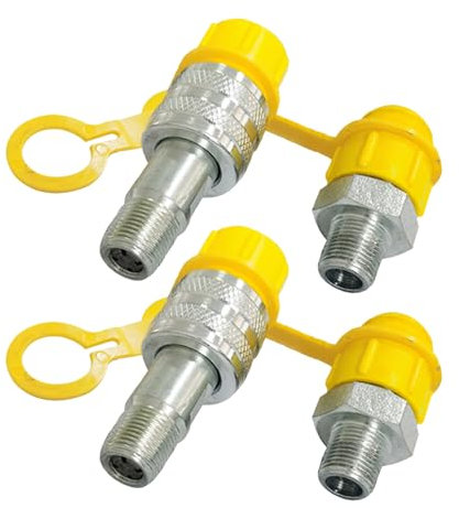 Lot de 2 raccords hydrauliques rapides - Filetage Zg3/8 - Coupleur hydraulique 70 MPA - Résistant à la pression - Raccord mâle et femelle - Coupleur à déconnexion rapide
