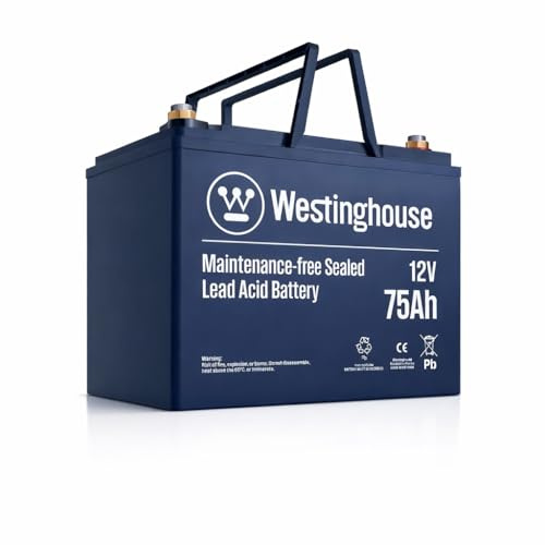 Westinghouse Sump Pump Battery Backup – 12V 75Ah Maintenance-Free AGM Sealed Lead Acid Battery for Basement Sump Pump Backup Systems