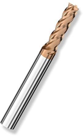 Cleqee 1 fraise à queue en carbure de tungstène, fraise carrée de 5 mm, revêtement AlTiN, 4 lames de foret hélicoïdal CNC, longueur de la lame 13 mm x longueur totale 500 mm x diamètre de la tige 6 mm