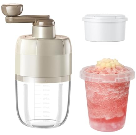 Tritaghiaccio per La Casa|Macchina Manuale per Ghiaccio Tritato|Macchina per Cono di Neve|Tritaghiaccio Manuale Tritato|per Frullati, Cocktail, Gelati, Feste,B