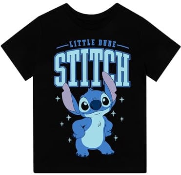 Disney Lilo and Stitch T Shirt | Boys Black Tshirt | Boys’ T-Shirts | Black 11-12 Years