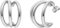 XENOX® Trio Small Creolen - Damen Ohrringe aus hochwertigem Edelstahl, 100% Wasserfest | X2672