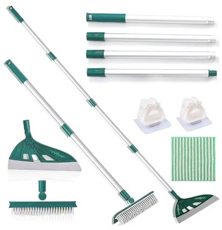 Yunjuhop Balai magique multifonction en silicone, raclette de fenêtre domestique, épilateur de poils d'animaux pour le nettoyage intérieur, salle de bain, brosse pour chien (vert)