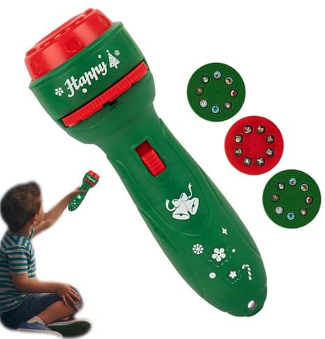 Festive Projector Torch | Interactive Holiday Decor | Christmas Light Projector, Portable Holiday Projector, Ceiling Decor for Christmas, Festive Storytelling Flashlight, Christmas Projection Effects