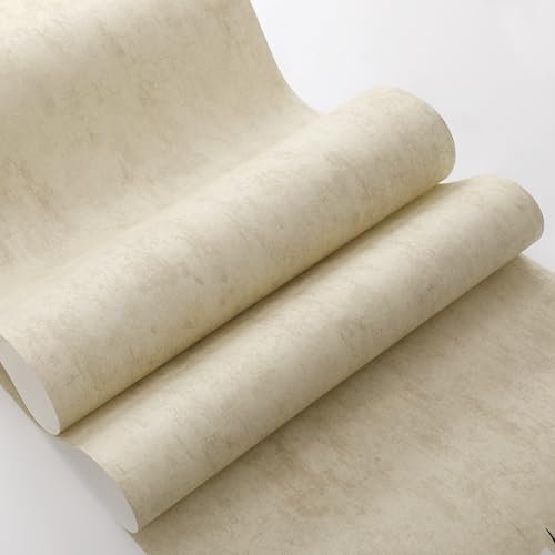 Pamatio Light Yellow Concrete Wallpaper, Cement Feature Wallpaper, Retro Industrial Style Crack Texture Wall Decoration for Living Room, Bedroom and Hallway Adult Home Decor