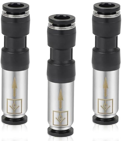 EFUTURETIME 3 x Pneumatik Rückschlagventil 8mm Druckluft Steckverbinder, Einweg Pneumatikverbinder Edelstahl Anschlussstücke für Schnelle Verbindung von Luftleitungen