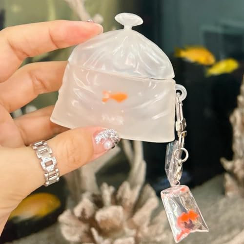 Goldfish Earphone Protective Case, Goldfish bag wireless Bluetooth ear case for AirPods, 3D Cartoon Earphone Protective Case for Airpods Pro/Pro with Active Noise Cancellation