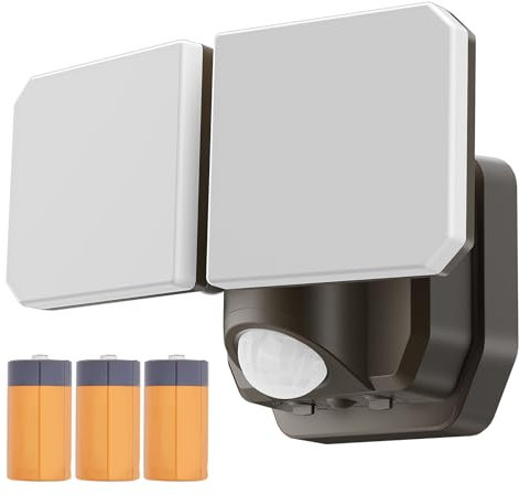 YTKIH Batteriebetrieben Aussenlampe mit Bewegungsmelder,5000K,1000LM Hohe Helligkeit Außenleuchte,49 Fuß Reichweite,Keine Verkabelung,für den Innen- und Außenbereich(2Pack)