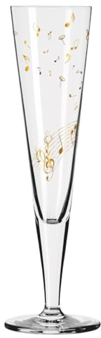 RITZENHOFF 1071046 Champagnerglas 200 ml - Serie Goldnacht Nr. 46 - Designerstück mit Echt-Gold Made in Germany