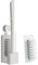 Toilet Brush Set with Disposable Heads Replaceable Scrubbing Pads, Clog-Free Flushable Design for Deep Cleaning (WhiteToilet Brush box + 8 Refills)