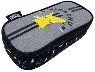 TOYBAGS Pokemon Pikachu Schulmäppchen mit Reißverschluss, innen komplett gefüttert und personalisierbar, 10 x 22 x 5,5 cm, bunt, Schulmäppchen