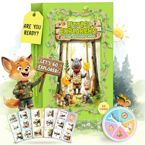 printara Montessori Entdeckerkarten Outdoor – 55 Karten & 5 Themen für Kinder 3–12 Jahre | wasserfest & Soft-Touch | Lernspiel für Familie, Kita & Waldkiga