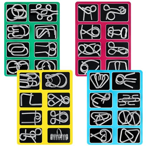 DESPOINA 32 Stück Knobelspiele Metall, Entwirrung Puzzles Geduldspiele, Metallpuzzle Metallknobellei, IQ Spiele Geduldspiel Geschicklichkeitsspiel, Ideal Erwachsene und Kinder für Junge und Mädchen
