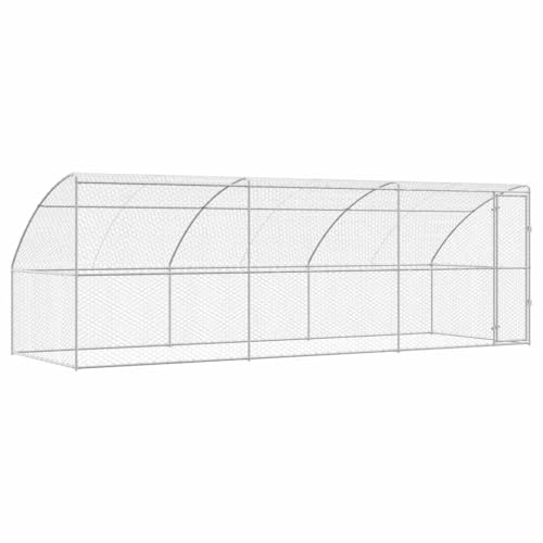 vidaXL Hundekäfig 3 pcs Silber 6 x 2 x 2 m Verzinkter Stahl, Moderner, minimalistischer Hundezwinger, langlebige Tierunterkunft, sicherer Platz im Freien, ideales Hundezuhause