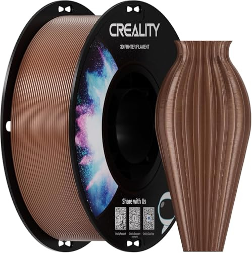 Creality PETG-Filament 1,75 mm, 3D-Drucker-Filament, hervorragende Zähigkeit, hohe Präzision, ungiftig, feuchtigkeitsgeschützt, 1 kg (2,2 lb), glänzendes 3D-Druck-Filament für 3D-Drucker (Braun)